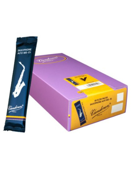 Caja 50 Cañas Saxo Alto Vandoren Tradicional 2 Flowpack