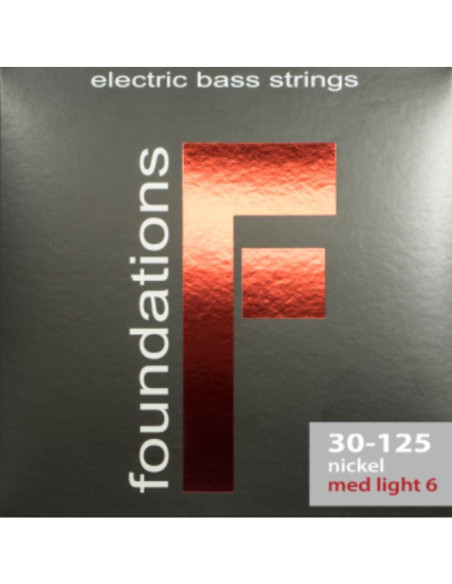 Juego 6 Cuerdas Bajo SIT Foundation Nickel FN-630125L 030-125