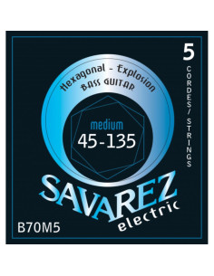 Juego Cuerdas Guitarra Baja 5 cdas Savarez Hexagonal B70M5 045-135