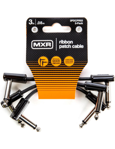 Pack 3 Cables Dunlop Ribbon Patch (8 cms) 3PDCPR03 Para Pedaleras