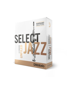 Caja 10 Cañas Saxo Soprano Select Jazz by D'Addario 3 Suave UnFiled