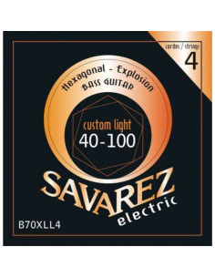 Juego Cuerdas Guitarra Baja Savarez Hexagonal B70XLL4 040-100