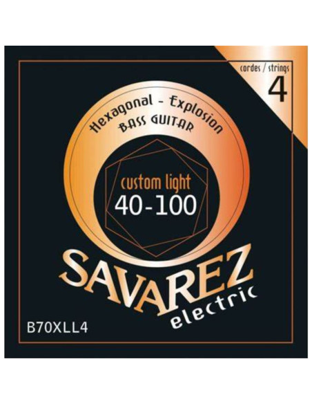 Juego Cuerdas Guitarra Baja Savarez Hexagonal B70XLL4 040-100