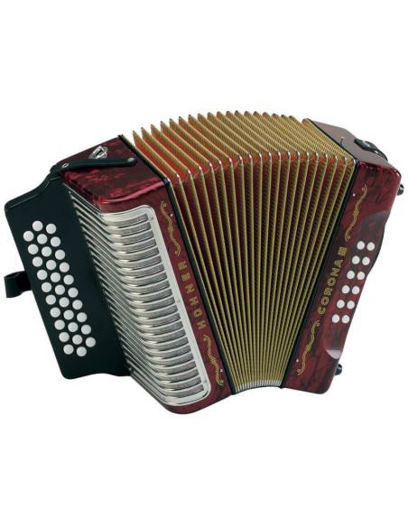 Acordeón Hohner A-5723-GCF Corona III Rojo