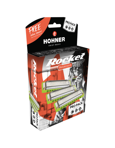 Propack 3 Armónicas Hohner Rocket Amp A-C-G 2015xp