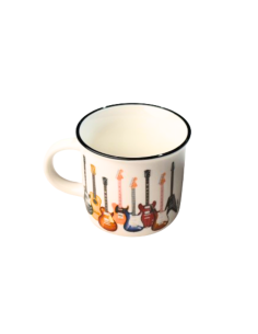 Taza Mug 350 ml. Agifty M-7017 Blanca Guitarras Colores