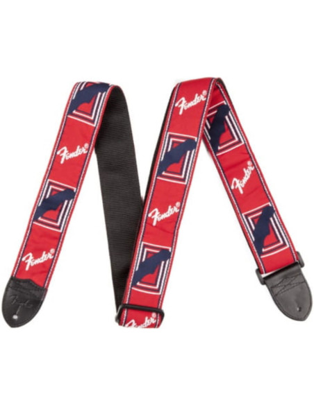 Correa Fender 099-0682-000 Monogrammed Roja/Blanca/Azul 2"