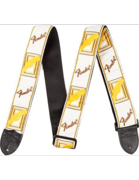 Correa Fender 099-0683-000 Monogrammed Blanca/Marrón/Amarilla 2"