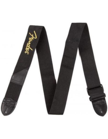 Correa Fender 099-0662-070 Poly Negra Logo Amarillo 2"
