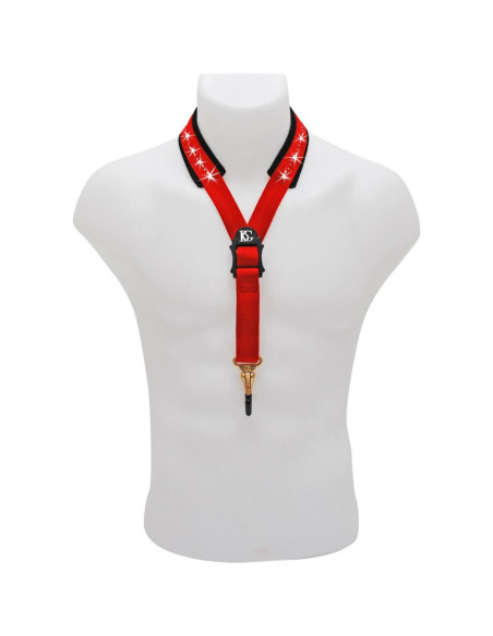 Cordón Saxo BG S-19GMSH Ancho Al Cuello Rojo Glam