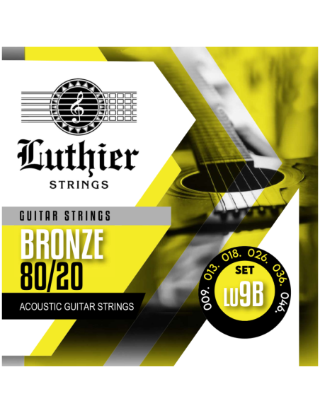 Juego Cuerdas Guitarra Acústica Luthier LU-9B Bronze 80/20 009/046