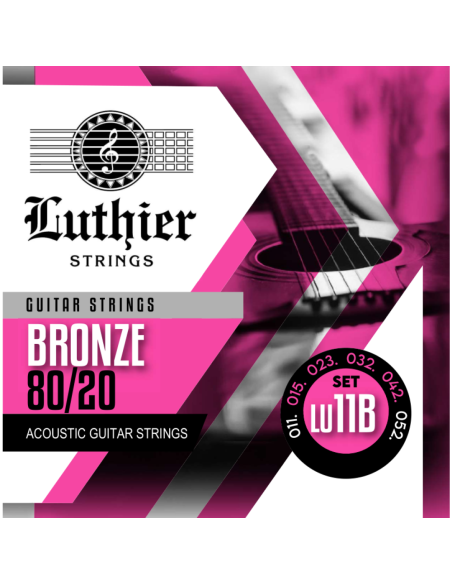 Juego Cuerdas Guitarra Acústica Luthier LU-11B Bronze 80/20 011/052