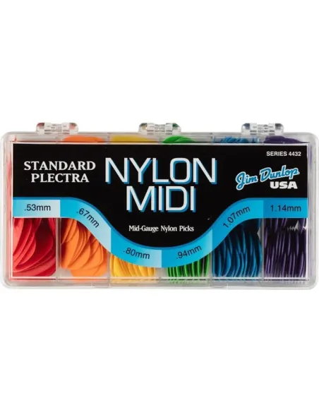 Caja 216 Púas Dunlop 4432 Nylon Midi