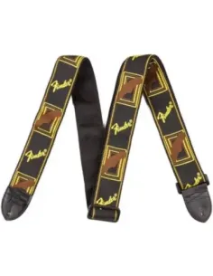 Correa Fender 099-0681-000 Monogrammed Negra/Amarilla/Marrón 2" 2