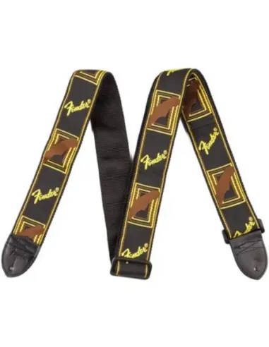 Correa Fender 099-0681-000 Monogrammed Negra/Amarilla/Marrón 2"