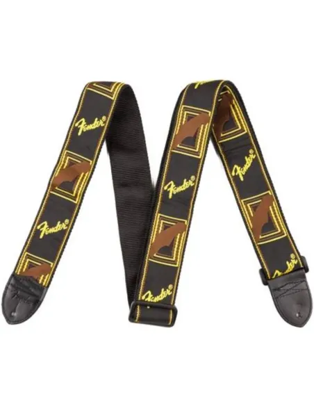 Correa Fender 099-0681-000 Monogrammed Negra/Amarilla/Marrón 2"