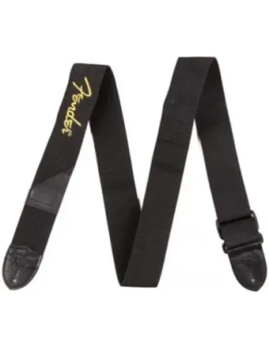 Correa Fender 099-0662-070 Poly Negra Logo Amarillo 2"