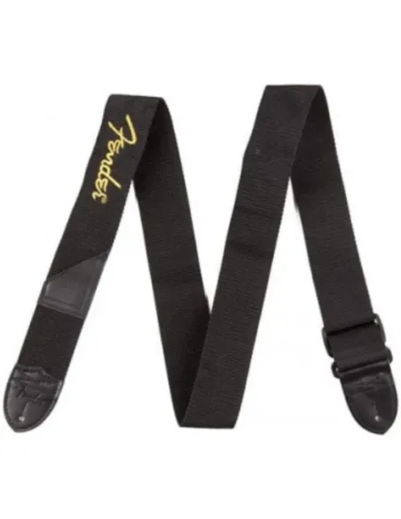 Correa Fender 099-0662-070 Poly Negra Logo Amarillo 2"