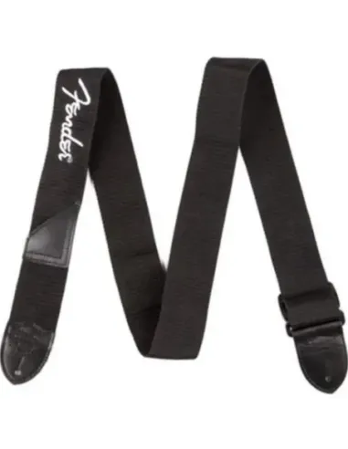 Correa Fender 099-0662-080 Poly Negra Logo Blanco 2"