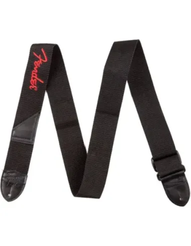 Correa Fender 099-0662-015 Poly Negra Logo Rojo 2"