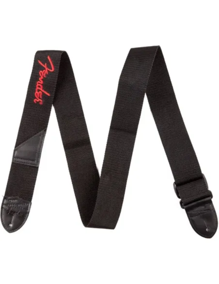 Correa Fender 099-0662-015 Poly Negra Logo Rojo 2"