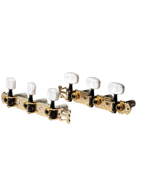 Clavijero Luthier Clásica JC88 Dorado combinado Negro con Lira