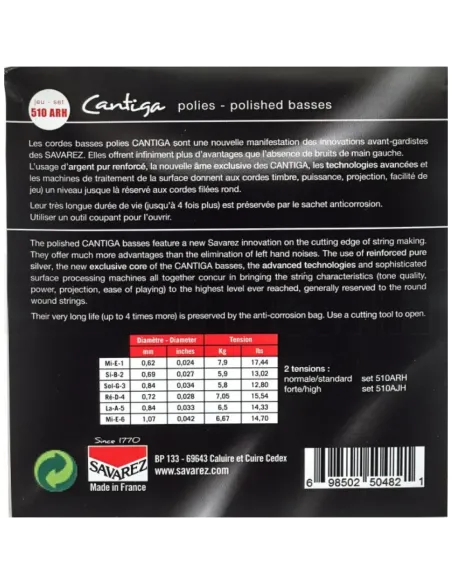 Juego Savarez Clásica Alliance Cantiga Pulida Classic 510-ARH