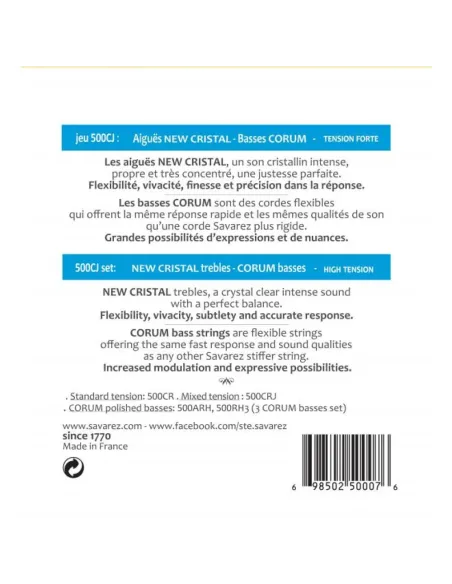 Juego Savarez Clásica New Cristal Corum 500-CJ