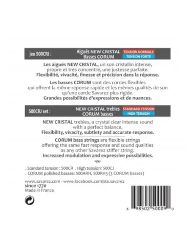 Juego Savarez Clásica New Cristal Corum 500-CRJ