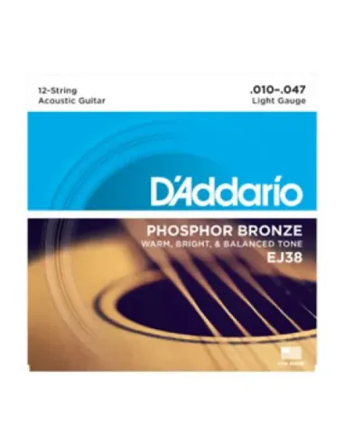 Juego 12 Cuerdas Guitarra Acústica D'Addario EJ-38 010-047