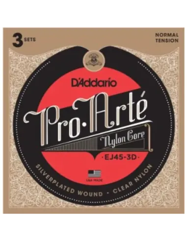 Juego Cuerdas Guitarra Clásica D'Addario EJ-45-3D Tensión Normal