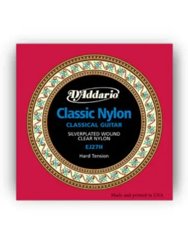 Juego Cuerdas Guitarra Clásica D'Addario Student EJ-27H Tensión Fuerte