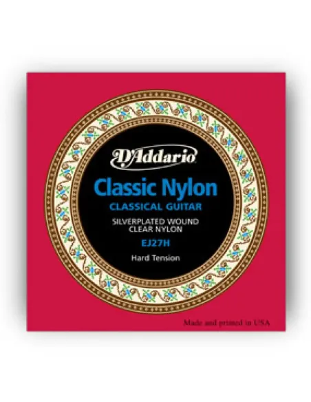 Juego Cuerdas Guitarra Clásica D'Addario Student EJ-27H Tensión Fuerte