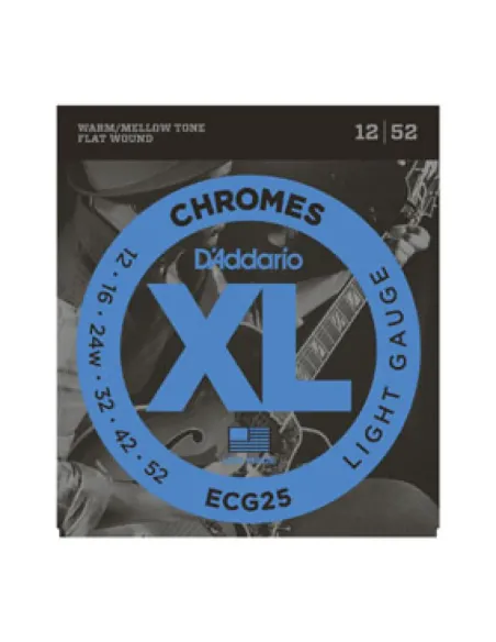 Juego Cuerdas Entorchado Plano Guitarra Eléctrica D'Addario ECG-25 12