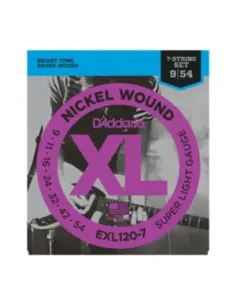 Juego Cuerdas Guitarra Eléctrica 7 Cuerdas D'Addario EXL-120-7 009-054 2