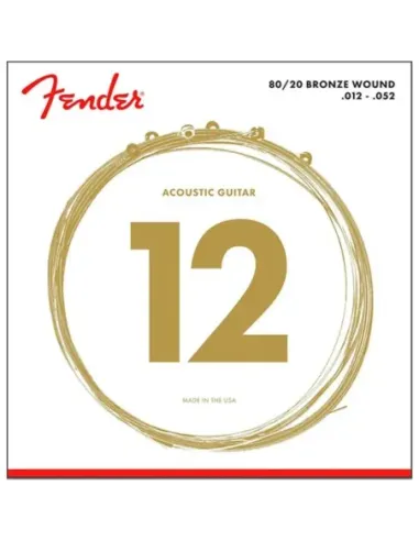 Juego Cuerdas Guitarra Acústica Fender 70-L 80/20 Bronze 012-052