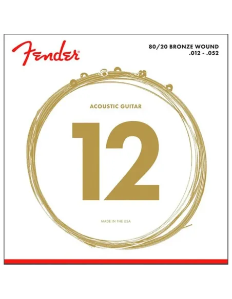 Juego Cuerdas Guitarra Acústica Fender 70-L 80/20 Bronze 012-052