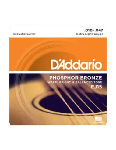 Juego Cuerdas Guitarra Acústica D'Addario EJ-15 010-047