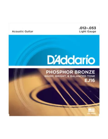 Juego Cuerdas Guitarra Acústica D'Addario EJ-16 012-053
