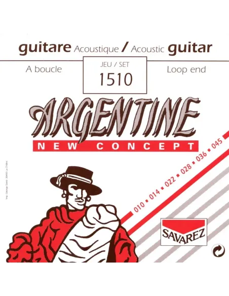 Juego Savarez Acústica Argentine 1510 10-45 Lazo
