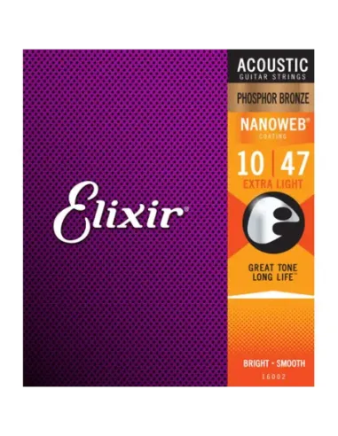 Juego Cuerdas Acústica Elixir Phosphor Nanoweb 16002 (10-47)