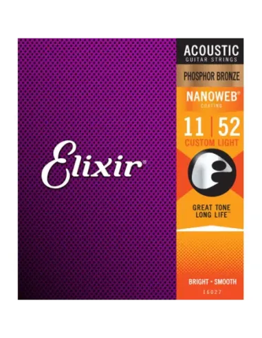 Juego Cuerdas Acústica Elixir Phosphor Nanoweb 16027 (11-52)