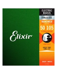 Juego 4 Cuerdas Bajo Elixir Stainless Steel 14702 (50-105) 2