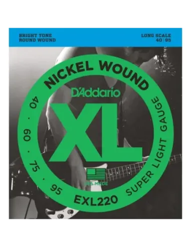 Juego Cuerdas Bajo D'Addario EXL-220 040-095