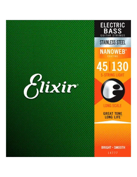 Juego 5 Cuerdas Bajo Elixir Stainless Steel 14777 (45-130)