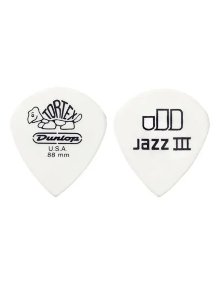 Bolsa 12 Púas Dunlop 478P-088 Tortex White Jazz III 0.88mm Pickers