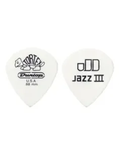 Bolsa 12 Púas Dunlop 478P-114 Tortex White Jazz III 1.14mm Pickers