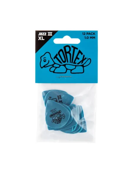 Bolsa 12 Púas Dunlop 498P-100 Tortex Jazz III Xl 1.00mm Pickers