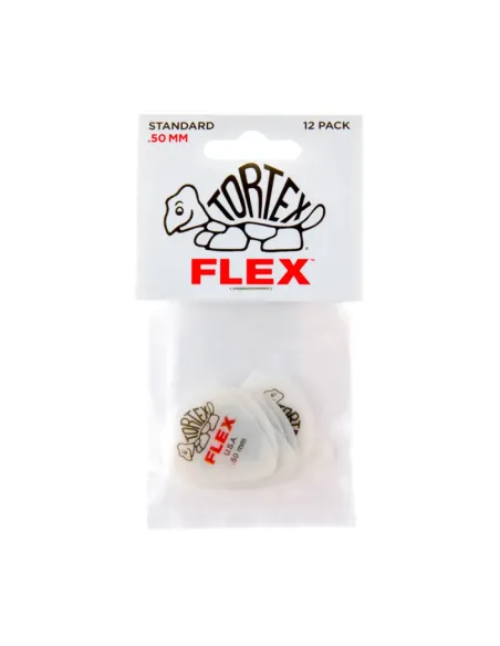 Bolsa 12 Púas Dunlop 428P-050 Tortex Flex Standard 0.50mm Pickers
