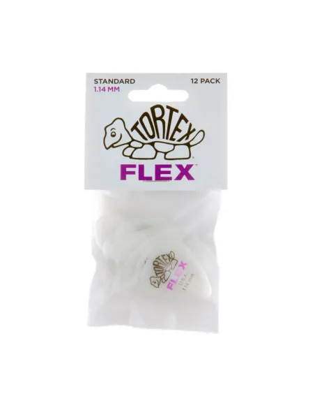 Bolsa 12 Púas Dunlop 428P-114 Tortex Flex Standard 1.14mm Pickers